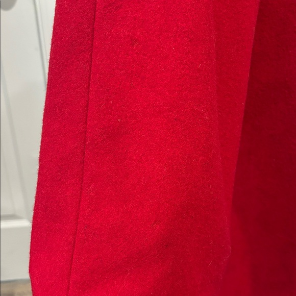 Donnybrook red and black 100% wool coat with genuine fur trim hood size 12 - Picture 12 of 16